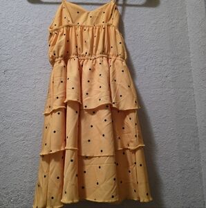 Charming Yellow Polka Dot Kids Dress